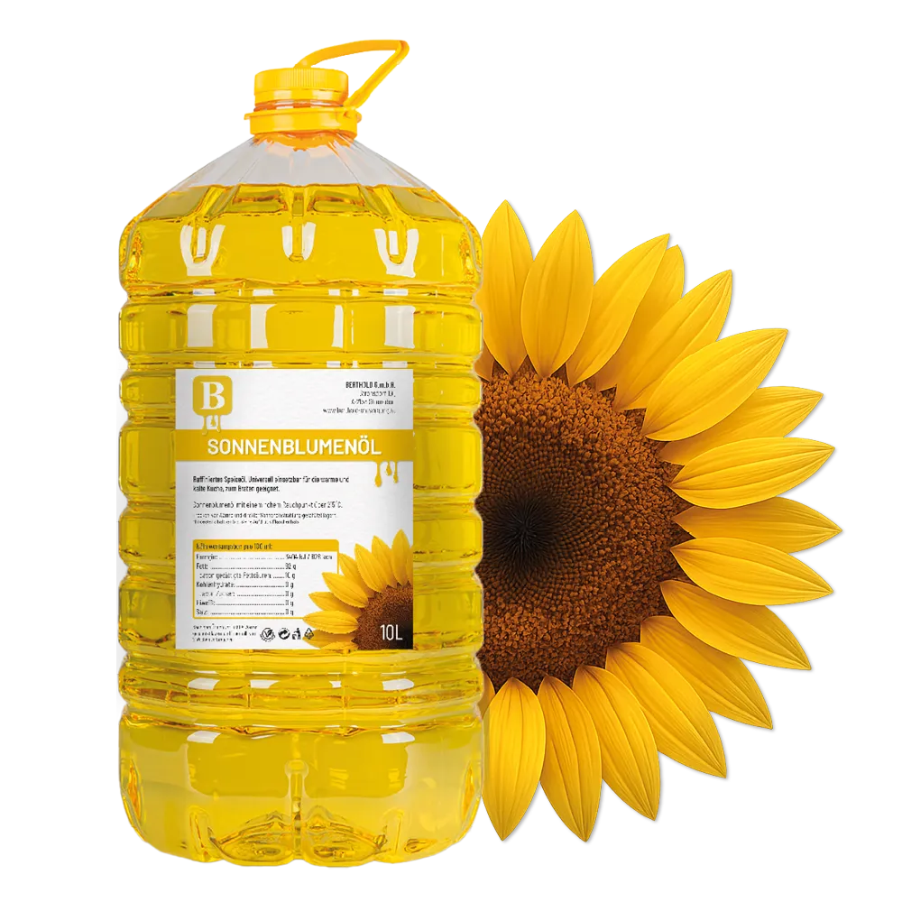 Eine Flasche Sonnenblumenöl